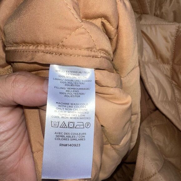 LOFT $190 Quilted Puffer jacket Coat Perfect Camel womens large NEW - Picture 6 of 9